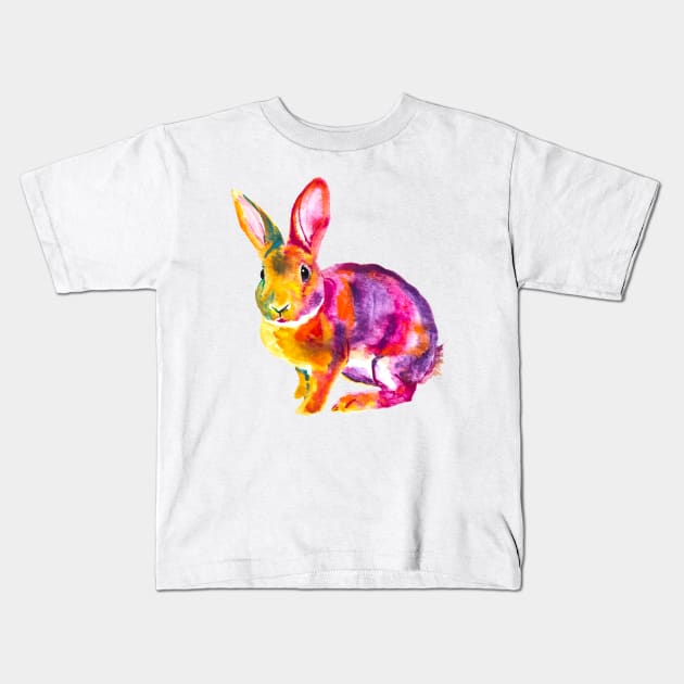 Rainbow Cute Rabbit Kids T-Shirt by beaugeste2280@yahoo.com